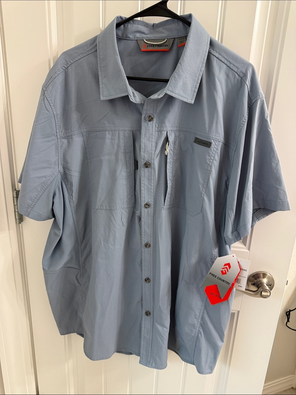 Free Country Men's Short-Sleeve Button-Down Shirt - Light Blue
